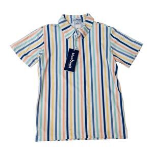 NWT Blue Quail Size 7 Cabana Stripe Polo